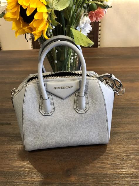 givenchy antigona light grey|Givenchy antigona mini.